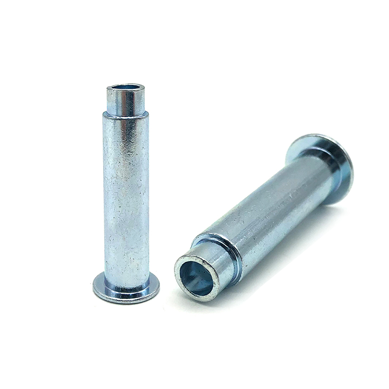 扁圓頭鐵鍍藍鋅半空心鉚釘不銹鋼扁頭鉚釘對敲鉚釘頭盔中空鉚釘用于箱包