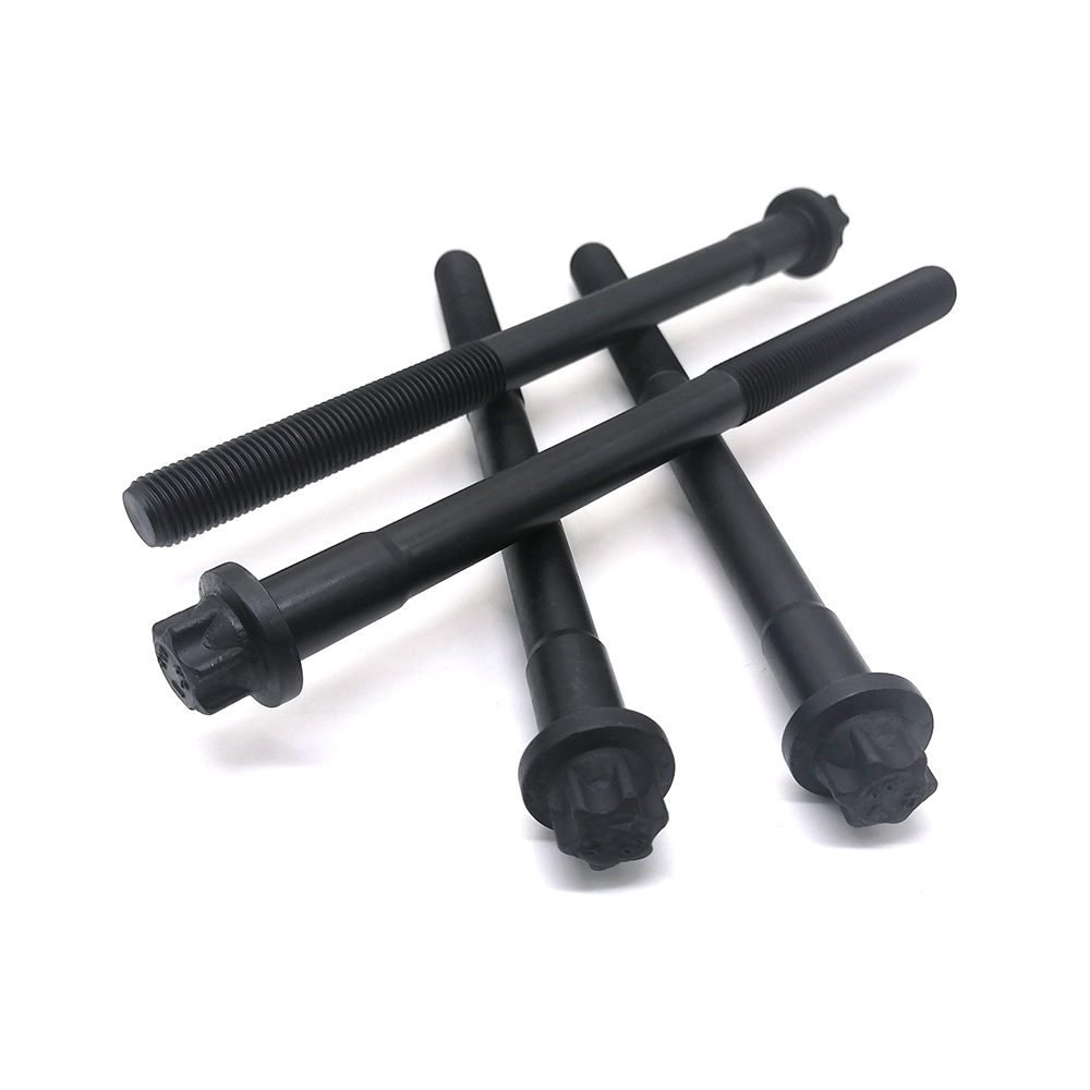 工廠生產六角法蘭螺栓10.9級高強度螺栓發黑外梅花螺栓定制非標螺栓