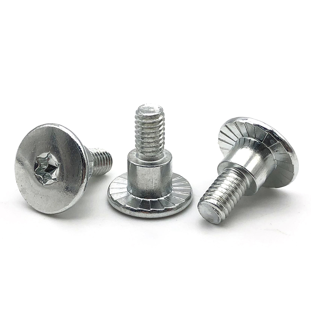 廠家生產梅花螺絲 臺階螺絲 防滑螺絲 碳鋼藍白鋅平頭螺絲8.8級螺絲定制非標螺絲